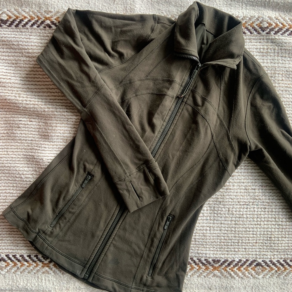 lululemon define jacket in olive green
